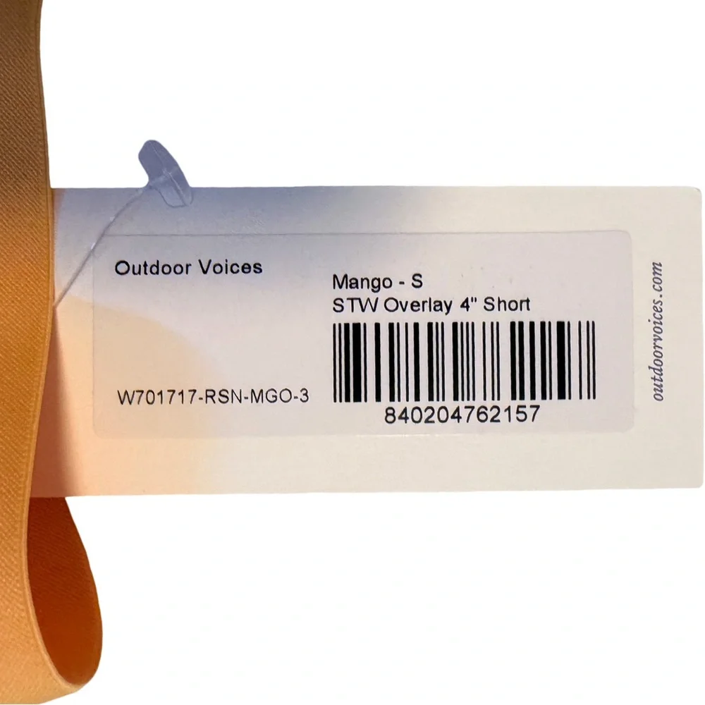 Outdoor Voices Mango 4” Overlay‎ Women's Athletic Shorts-NWT-size small
